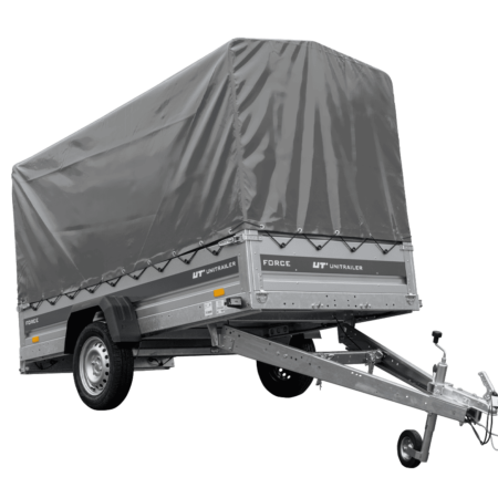 Anhänger 264x125 UNITRAILER FORCE 264 KIPP ungebremst mit H-1100 Rahmen und grauer Plane