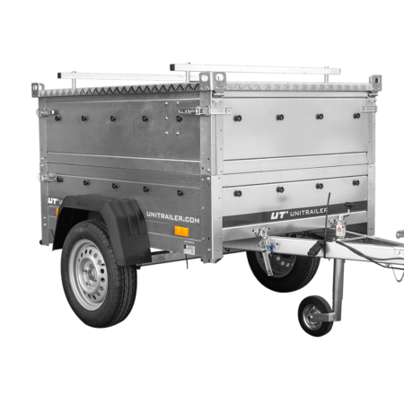 Einachsanhänger 150x106 UNITRAILER GARDEN 150 KIPP mit BIS-Seitenwänden und Aluminiumabdeckung