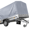 Einachsanhänger 264x150 UNITRAILER GARDEN 265 KIPP mit Rahmen H-1100 und grauer Plane