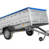 Einachsanhänger 264x150 UNITRAILER GARDEN 265 KIPP mit zusätzlichen Bordwänden, H-0-Rahmen und blauer Plane