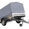 Einachsanhänger auf Blattfedern 200x125 UNITRAILER GARDEN 201/R KIPP mit H-800-Rahmen und grauer Plane