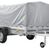 Einachsanhänger mit Blattfedern 264x125 UNITRAILER GARDEN 264/R KIPP mit H-800-Rahmen und grauer Plane