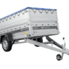Einachsiger Anhänger auf Blattfedern 264x125 UNITRAILER FORCE 264/R KIPP mit BIS-Seitenwänden, H-0-Rahmen und blauer Plane