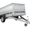 Einachsiger Anhänger auf Blattfedern 264x125 UNITRAILER FORCE 264/R KIPP mit BIS-Seitenwänden, H-0-Rahmen und grauer Plane
