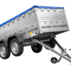 GARDEN TRAILER 264/2 KIPP Zweiachsanhänger mit Stützrad, Planenträgern, zus. Bordwänden und blauer Flachplane