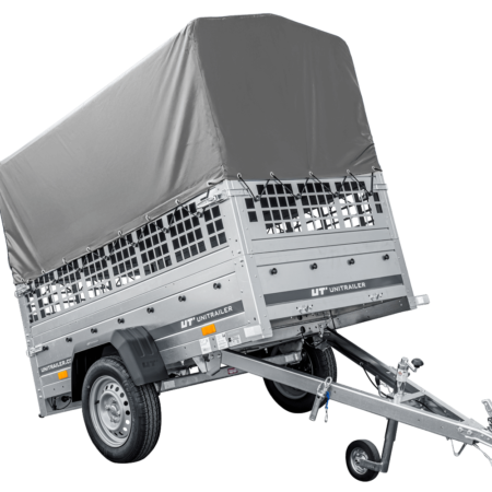 Kippanhänger Garden Trailer 200 KIPP 200x106 cm 750 kg mit Laubgitteraufsatz, Hochplane, Hochspriegel und Stützrad