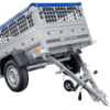 Kompakter Anhänger Garden Trailer 150 KIPP 150x106 cm 750 kg mit Laubgitteraufsatz