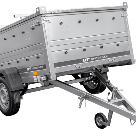 Leichtanhänger auf Federn 200x125 UNITRAILER GARDEN 201/R KIPP mit BIS-Seiten und Aluminiumabdeckung