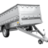 Leichter Anhänger 230x125 UNITRAILER FORCE 230 KIPP mit BIS-Seitenwänden, H-0-Rahmen und grauer Plane