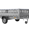 Leichter Anhänger auf Blattfedern 264x150 UNITRAILER GARDEN 265/R KIPP mit Gitterwänden, H-0 Rahmen und grauer Plane
