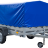 PKW-Anhänger GARDEN TRAILER 230 FD mit Stützrad, 80 cm hohem Spriegel und blauer Plane