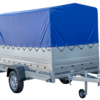 PKW-Anhänger auf Federn 264x125 UNITRAILER GARDEN 264/R KIPP mit BIS-Seiten, H-800-Rahmen und blauer Plane