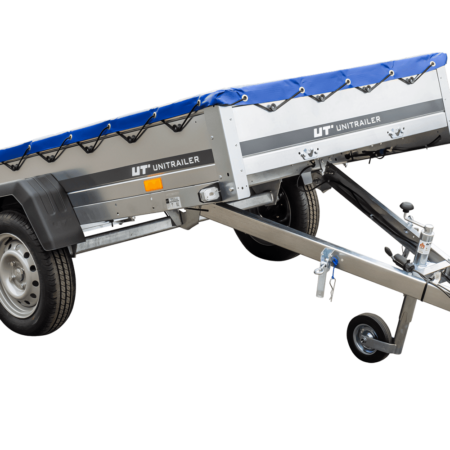 Pkw-Kippanhänger Garden Trailer 230 KIPP [230 cm x 125 cm] mit Flachplane, Stützrad und Planenträger