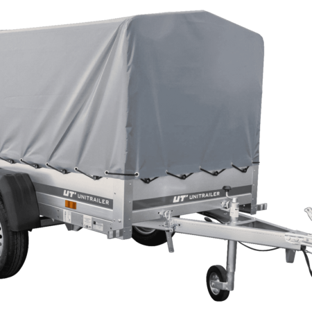 Tieflader Pkw Anhänger Garden Trailer 200 KIPP 200x106 cm 750 kg [mit Hochspriegel, Hochplane und Stützrad]