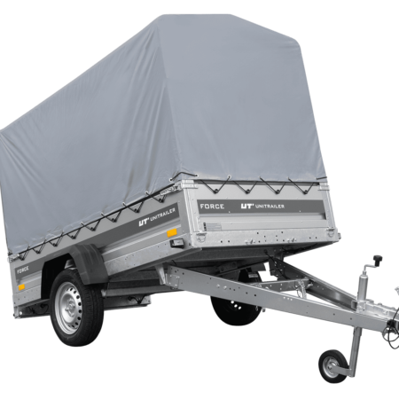 Ungebremster Anhänger 230x125 UNITRAILER FORCE 230 KIPP mit H-1100 Rahmen und grauer Hochplane